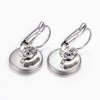E259 - 10 pcs. 304 Stainless Steel Earring Clips Settings Lever Back Bezels Cabochons - 10mm Glue Pad Setting