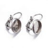 E226 - 10 pcs. 304 Stainless Steel Earring Clips Settings Lever Back Bezels Cabochons - 12mm Glue Pad Setting - Small Profile Lever