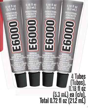 T078 - E6000 - 4 pack - 5.3ml (0.18 fl oz) - Jewelry Glue - Made in the USA