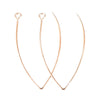 E614 - 10 pcs 304 Stainless Steel Rose Gold Ion Plated LONG Earring Hooks with Parallel Loop - 41mm x 22mm