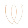 E614 - 10 pcs 304 Stainless Steel Rose Gold Ion Plated LONG Earring Hooks with Parallel Loop - 41mm x 22mm
