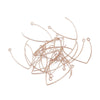E614 - 10 pcs 304 Stainless Steel Rose Gold Ion Plated LONG Earring Hooks with Parallel Loop - 41mm x 22mm