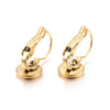 E021 - 10 pcs. (5 pairs) 304 Stainless Steel 18k Gold Plated Earring Clips Settings Lever Back Bezels Cabochons - 6mm Glue Pad Setting
