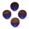 E829 - 10 pcs. 304 Stainless Steel Earring Posts Studs Settings Cabochons Tacks - 15mm Diameter - Wood and Resin - Brown and Purple