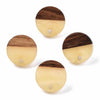 E836 - 10 pcs. 304 Stainless Steel Earring Posts Studs Settings Cabochons Tacks - 14mm Diameter - Wood and Resin - Brown and Khaki