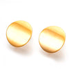 E866 - 10 pcs. (5 pairs) 304 Stainless Steel Gold Earring Posts/Bases/Studs - 20mm Diameter - with Loop - Curved