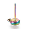 E865 - 10 pcs. 304 Stainless Steel Rainbow Plated Earring Posts Settings Bezels Cabochons Tacks- 4mm Glue Pad Setting - Parallel Loop
