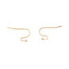 E888 - 100 pcs 316 Stainless Steel Real 18k Gold Plated Earring Wire Hooks with Ball - 22mm x 12mm