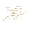 E888 - 100 pcs 316 Stainless Steel Real 18k Gold Plated Earring Wire Hooks with Ball - 22mm x 12mm