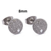E899 - 10 pcs. (5 pairs) 304 Stainless Steel Ion Plated Silver Tone Earring Posts/Bases/Studs/Settings - 8mm Diameter - Hole Size: 1.4mm - Style F