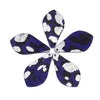 P480 - 6 pcs. Indigo and Black REAL Leather Cowhide Dangle Pendants - Camouflage - Teardrop - 38mm (1.5") - Great for Earrings or Dangles!