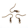 E103 - 200 pcs (100 pairs) Antique Bronze Earring Hooks with Spring and Ball - 19mm x 18mm - Parallel Loop
