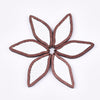 P3549 - 4 pcs. White REAL Leather Cowhide over Wood Dangle Pendants - Rattan - Leaf - 50mm (2") - Great for Earrings or Dangles!