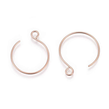 E927 - 10 pcs 304 Stainless Steel Earring Hoops Hooks - 22mm x 18mm - Rose Gold Ion Plated (IP)