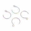 E925 - 10 pcs 304 Stainless Steel Earring Hoops Hooks - 22mm x 18mm - Rainbow Ion Plated (IP)