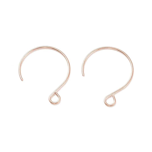 E927 - 10 pcs 304 Stainless Steel Earring Hoops Hooks - 22mm x 18mm - Rose Gold Ion Plated (IP)
