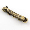 H005 - 10 pcs Antique Bronze French Hair Barrettes Hair Clips - 71mm x 14mm (2.8" x 0.55") - 12mm Glue Pad - LARGE - 5 Bezels