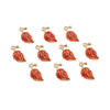 P312 - 10 pcs. Golden Orange Fall Leaves Enamel Charms - 20mm - Hole Size: 1.5mm