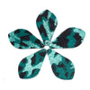 P552 - 6 pcs. Teal and Black REAL Leather Cowhide Dangle Pendants - Camouflage - Teardrop - 38mm (1.5") - Great for Earrings or Dangles!