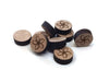 WP0013 - 10 pcs Wood Engraved Cabochons - Flower - 12mm - Flat Coin Circle
