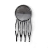 H010 - 10 pcs. - Gunmetal - Hair Combs Clips Cabochons Bezels - 20mm Glue Pad
