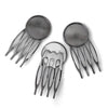 H010 - 10 pcs. - Gunmetal - Hair Combs Clips Cabochons Bezels - 20mm Glue Pad