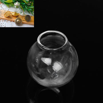 GJ001 - 5 pcs. Glass Globe Vials for Jewelry Creations - Pendants, Earrings, Rings - For liquids, sand, rhinestones, etc! 27mm x 25mm (1 1/8" x 1")