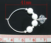 10 pcs. Silver Plated Wine Charm Rings - Rondelle Glass Pearl - Set