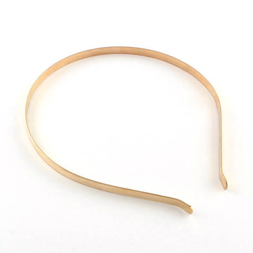 H032 - Thin - 10 pcs. - Gold Golden Tone Iron Headbands - 4mm wide - 110mm diameter (4.33")