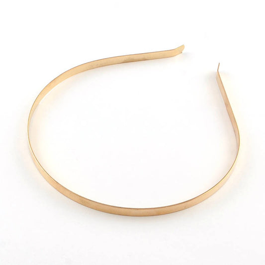 H032 - Thin - 10 pcs. - Gold Golden Tone Iron Headbands - 4mm wide - 110mm diameter (4.33")