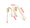 E885 - 10 pcs. 304 Stainless Steel Gold Plated U-Shaped Earring Posts Studs - 2 Holes - 36.5mm - 19mm - Hole: 1.3mm - Great for Earrings - Parallel