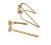 E885 - 10 pcs. 304 Stainless Steel Gold Plated U-Shaped Earring Posts Studs - 2 Holes - 36.5mm - 19mm - Hole: 1.3mm - Great for Earrings - Parallel