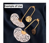 E885 - 10 pcs. 304 Stainless Steel Gold Plated U-Shaped Earring Posts Studs - 2 Holes - 36.5mm - 19mm - Hole: 1.3mm - Great for Earrings - Parallel