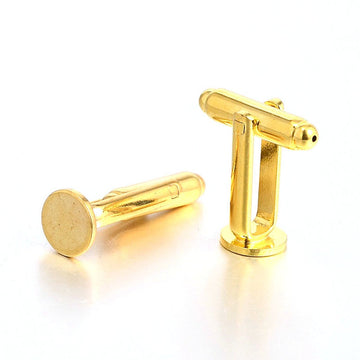 CU004 - Lot of 10 Golden Cuff Links (5 pairs) - 8mm Glue Pad