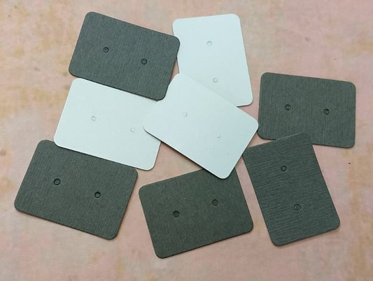 E301 - 100 pcs. Gray and White Cardboard Paper Jewelry Earrings Earring Rectangle Display Cards Tags Labels - 2 Holes- 35mm x 25mm (1.38" x 1")