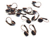 E069 - 10 pcs. Antique Copper Earring Clips Settings Lever Back Bezels Cabochons - 8mm Glue Pad Setting