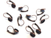 E069 - 10 pcs. Antique Copper Earring Clips Settings Lever Back Bezels Cabochons - 8mm Glue Pad Setting