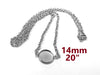N016 - 3 pcs. 304 Stainless Steel Silver Tone Chain Necklaces - 20" (50.8cm) - 14mm Bezel - Tarnish Resistant!