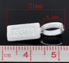 BA003 - 100 pcs. Silver Plated Rectangular Medium Glue On Bails - 21x7mm