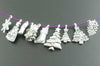 BD074 - 40 pcs. Antique Silver Assortment of Christmas Charms Pendants - 17x7mm to 29x17mm