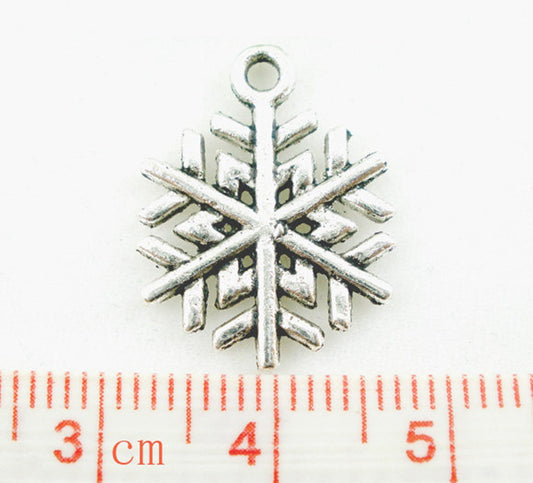 BD074 - 40 pcs. Antique Silver Assortment of Christmas Charms Pendants - 17x7mm to 29x17mm