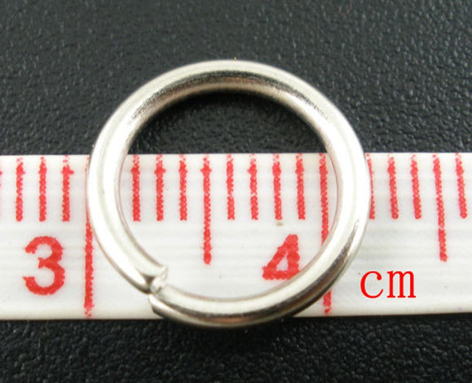 J016 - 100 pcs Silver Tone Open Jump Rings - 12mm - 15 Gauge (1.5mm Thick)