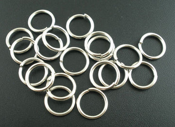 J016 - 100 pcs Silver Tone Open Jump Rings - 12mm - 15 Gauge (1.5mm Thick)