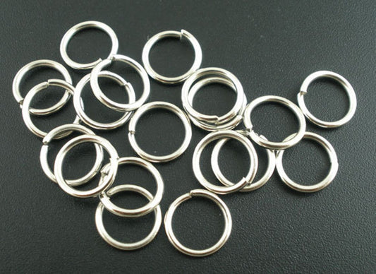 J016 - 100 pcs Silver Tone Open Jump Rings - 12mm - 15 Gauge (1.5mm Thick)