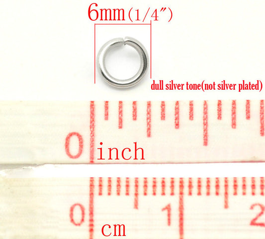 J177B - 500 pcs Stainless Steel Open Jump Rings 6mm - 17 Gauge - High Quality