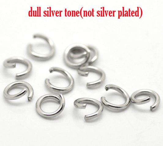 J177A - 100 pcs Stainless Steel Open Jump Rings 6mm - 17 Gauge - High Quality