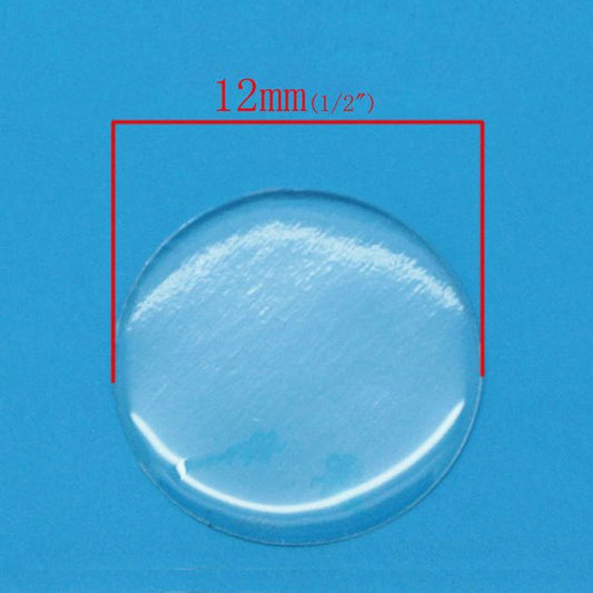 CA420A - 50 pcs. Circle Clear Round Epoxy Resin Stickers - 12mm (0.47 in)