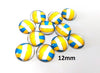 CA588 - 10 pcs. Circle Volleyball Ball Sports Glass Round Dome Seals Tiles Cabochons - 12mm