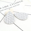 P878 - 10 pcs. Silver Faux Leather Dangle Charms Pendants - Teardrop Weave - 56mm (2.2") - Great for Light Earrings or Dangles! Double-Sided