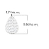 P878 - 10 pcs. Silver Faux Leather Dangle Charms Pendants - Teardrop Weave - 56mm (2.2") - Great for Light Earrings or Dangles! Double-Sided